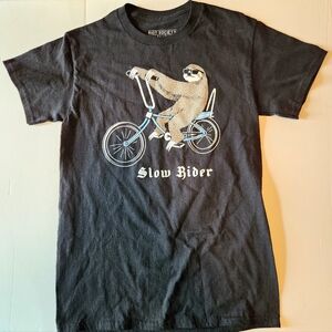Men's Small Used Black Motorcycle Sloth T Shirt
